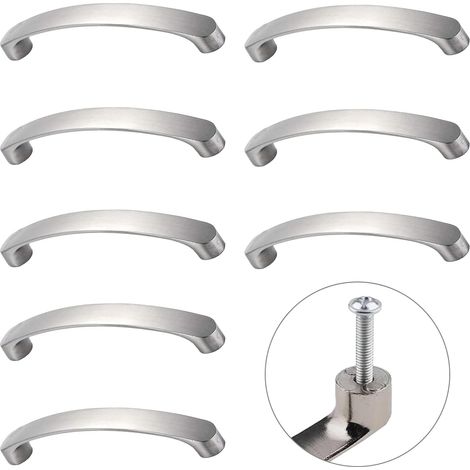 8 Pièces Poignée Meuble Moderne, Poignee de Meuble Cuisine de Tirage en Alliage d'aluminium, Poignet de Porte Cuisine Arquée (1/5)