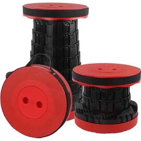 Tabouret télescopique portable et pliable pour adultes, idéal pour le camping, les concerts, les barbecues, la pêche et la randonnée. Léger, rétractable et robuste. Charge maximale : 210 kg. (1/5)