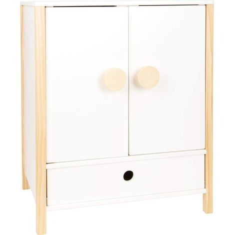 Small Foot 11812 Armadio per Bambole Little Button, in Design scandinavo con Porte a Battente Leggere, dai 3 Anni in s Toys, Colore Bianco, Small (1/5)