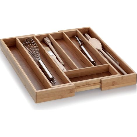 Range-couverts en bambou pour tiroirs 28,5-39 x 34 x 5 cm, extensible, insert à tiroirs avec 5 ou 7 compartiments, organiseur de tiroirs pour la cuisine