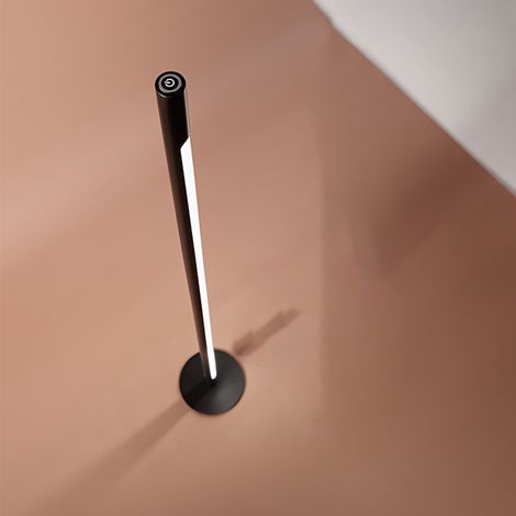 Piantana Moderna Stick Metallo Nero Acrilico Led 22W 3000K (1/2)