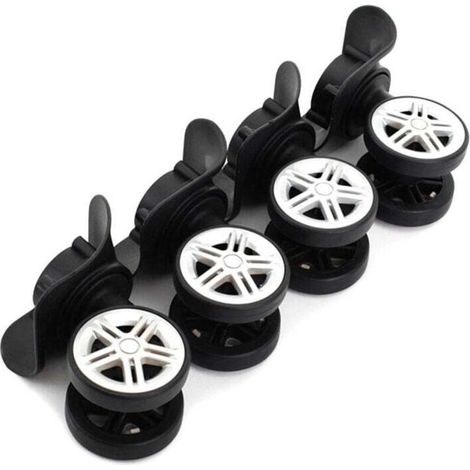 Basetbl – Lot de 4 roulettes pivotantes noires pour valises – Charge maximale élevée – Installation facile – Accessoire universel pour bagages (12 × 5,5 cm) (1/4)