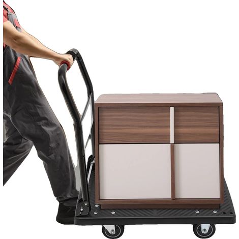 Carro de transporte, estructura de acero, 100 cm x 60 cm x 100 cm, capacidad de carga de 250 kg, ruedas de goma, asa ergonómica. (1/5)