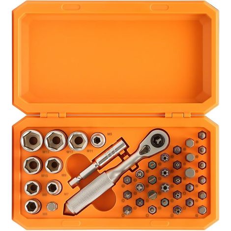 Kit de Tournevis 42 en 1 Clé Dynamométrique à Cliquet Ensemble D'Entraînement Magnétique avec Tige D'Extension, Adapté Aux Outils Réparation Meubles - (1/5)