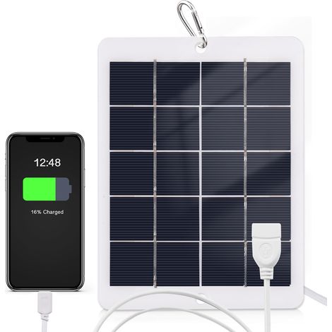 Panneau Solaire 3W, Portable Chargeur Solaire Alimentation d'urgence Camping pour Petit Générateur de Electrique, Téléphone (1/5)