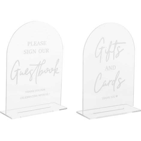 2 Pièces Arch Wedding Reception Table Signs Holder Transparent Acrylic Table Cards For Event Party Decor Stable Base And Display For Ceremony (1/5)