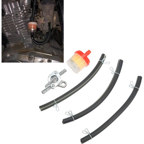 Motorrad-Kraftstofffilter- und Kraftstoffschlauch-Set mit Schalter, kompatibel mit Honda, Suzuki, Kawasaki und Yamaha. (1/5)