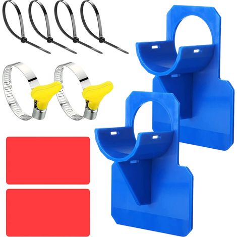 2 Supports de tuyau, ABS plastique, colliers en acier inoxydable, pour piscine 30-37mm (1/5)