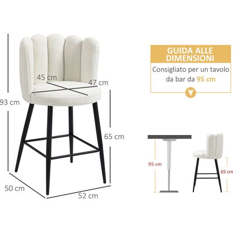 Ensemble de 2 tabourets de cuisine en polyester, acier et mousse, avec repose-pieds réglables, 52 x 53 x 93 cm (1/5)
