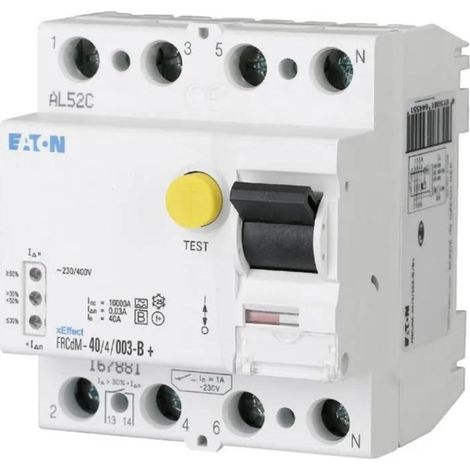 Eaton FRCDM-63/4/03-G/B, 63A, 4p, 300mA, tipo G/B, carril DIN, AC (1/2)