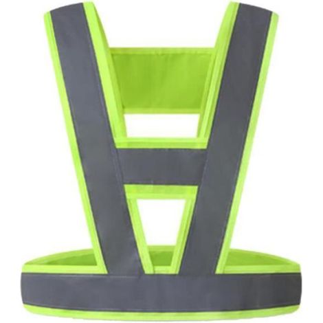 Gilet De Sécurité - Jaune Fluorescent - Bandes Réfléchissantes Grises - Haute Visibilité Jour/Nuit - Taille Unique (Buste 120 cm) - 1 Pièce (1/4)