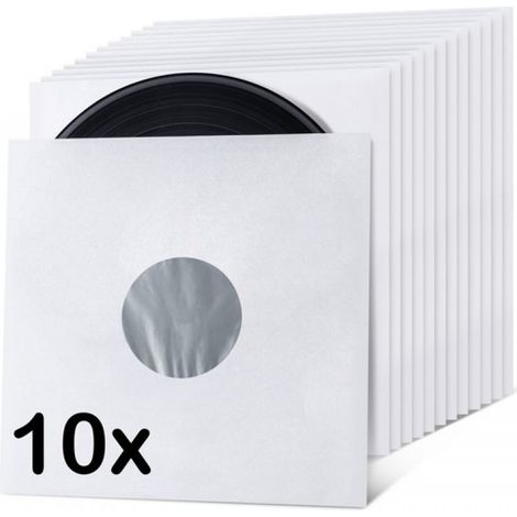 Pochettes de protection pour disques vinyle - Pochettes pour disques vinyle - Doublure intérieure antistatique - 10 pièces - Pochettes intérieures pour disques vinyle - Blanches - 80 grammes - Pochett (1/5)