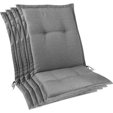 4x Set Premium Gartenstuhlauflage Niedriglehner 105x50x7cm, Hellgrau (1/5)