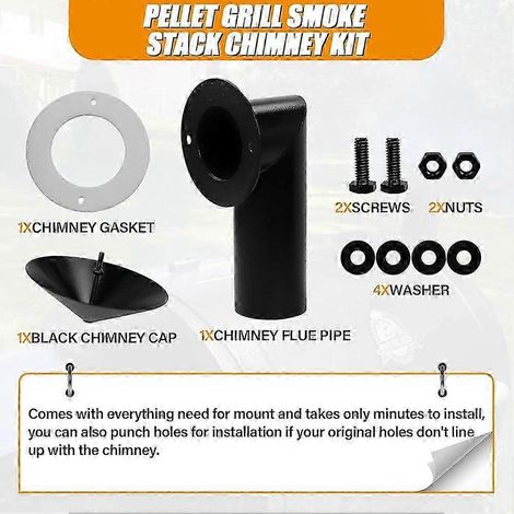 Ersatz-Rauchkamin für Pelletgrills, passend für Pit Boss, Traeger und Camp Chef, inklusive Ersatz-Rauchkamin-Sets – JXLGV (1/5)