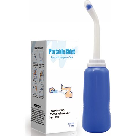 Pulvérisateur bidet portable 500ml à main pour toilette, nettoyage périnéal post-partum et voyage, hygiène intime extérieure