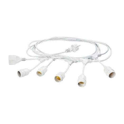 LUMINARIA 'ENJOY' cavo mt.5 - 5 portalampade - bianco (1/4)