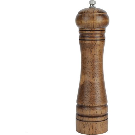 Moulin à poivre professionnel en chêne 20 cm, outil de cuisine manuel pour épices, sel et poivre, idéal pour assaisonnement (1/5)