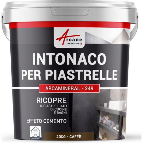 Intonaco per piastrelle del bagno e cucina, su pavimento e pareti - ARCAMINERAL - 20 kg (circa 13 m²) Caffè - ARCANE INDUSTRIES