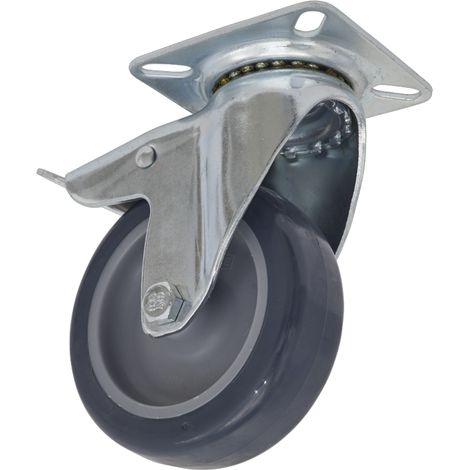 Sealey Castor Wheel Swivel Plate with Total Lock �75mm SCW275SPL