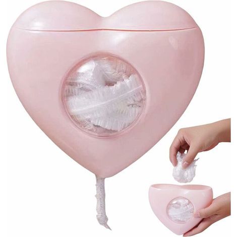 Boîte de rangement en plastique pour réfrigérateur, support mural de sac fourre-tout, distributeur de sacs poubelles en forme de cœur pour la cuisine (1/5)