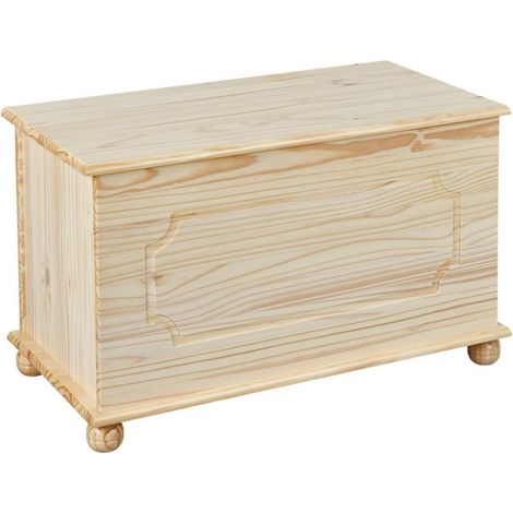 Coffre à Jouets en Bois Massif "Allan" 89cm Naturel (1/5)