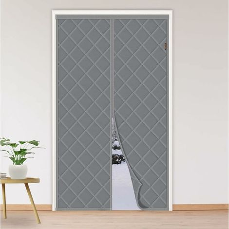Thermal Insulated Door Curtain 90 x 210 cm, Winter Thickening Door Curtain, Anti Cold Sound Insulation, Magnetic Cotton, Gray (1/5)