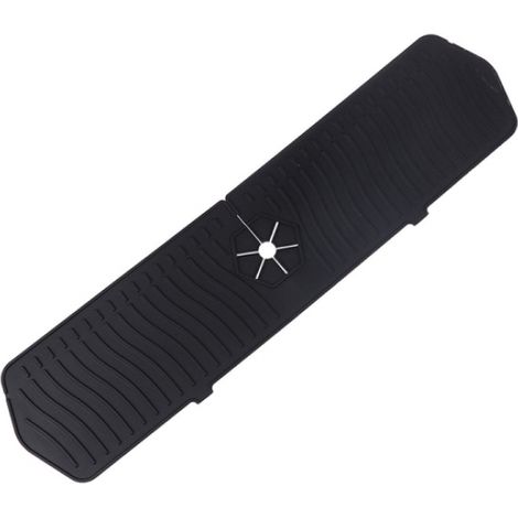 Silikon-Wasserhahnmatte, Wasserauffangmatte für Küchenarmaturen, Schwarz