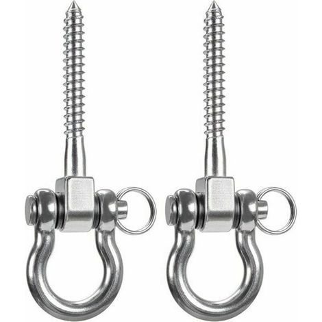 Ensemble de 2 crochets de suspension – Fixation au plafond en acier inoxydable de 130 mm pour hamac et chaise (1/5)