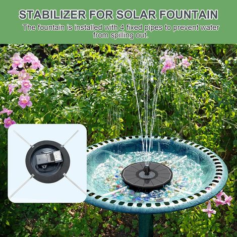 Fontaine Solaire Exterieure de Jardin 3.5W, 2026 Nouveau Solaire Flottant Fontaine Pompe Bassin Solaire avec 8 Buses & 4 Tiges Fixes pour Bain d'oiseaux, Étang, Jardin Fontaine, Décoration de Jardin