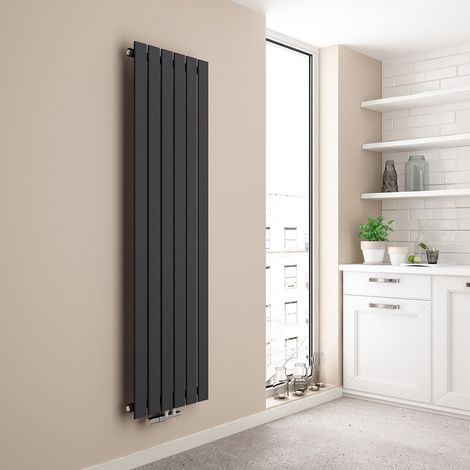 EMKE Radiateur eau chaude en acier Mural Anthracite 160x46cm 850W Simple Couche