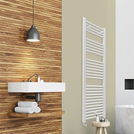 Termoarredo Scaldasalviette SAN REMO dritto - in Acciaio BIANCO 1420x600 mm - Interasse 550 mm