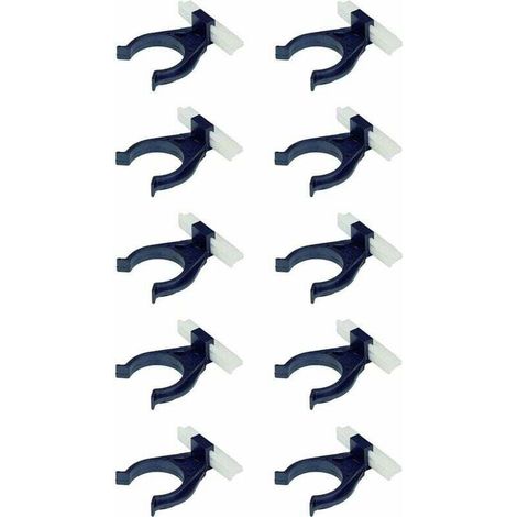 10x Sockelleistenclips mit Schwalbenschwanzbasis aus schwarzem Kunststoff Ø 34mm Möbelbeine Küchen- und Badezimmerbefestigung