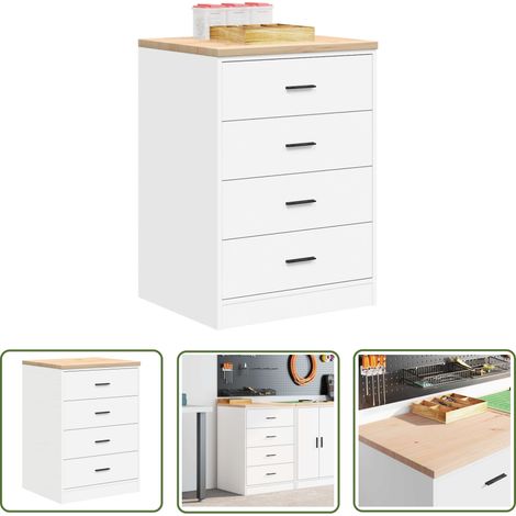 vidaXL Armoire de rangement de garage blanc 60x51x85 cm bois de pin (1/5)