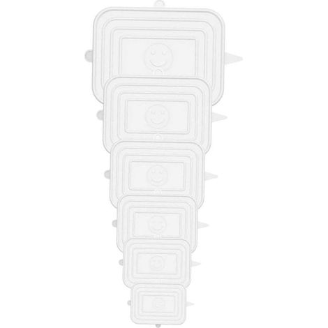 Couvercles rectangulaires silicone extensibles, lot de 6 tailles, sans BPA, universels