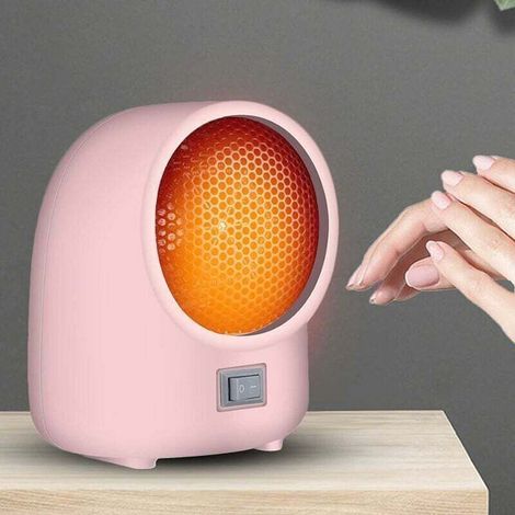 Chauffage D'appoint Economique Silencieux, Radiateur Electrique Soufflant Mobile, Chauffage Soufflant 400w, Surchauffe & Basculement Protecteur, Chauffage Soufflant Salle de Bain,Rose (1/4)