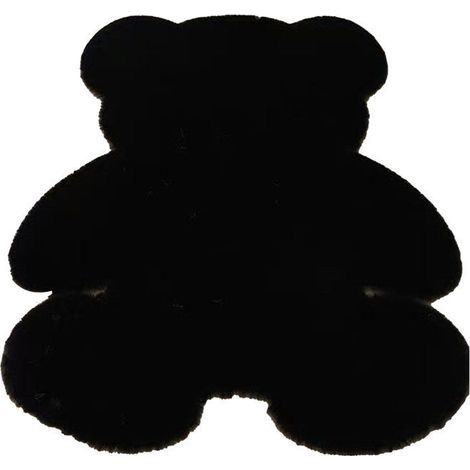 Bear Rug - Soft and Cute for Bedroom, Bear Shape, Long Fur, Black 45x60 cm (1/5)