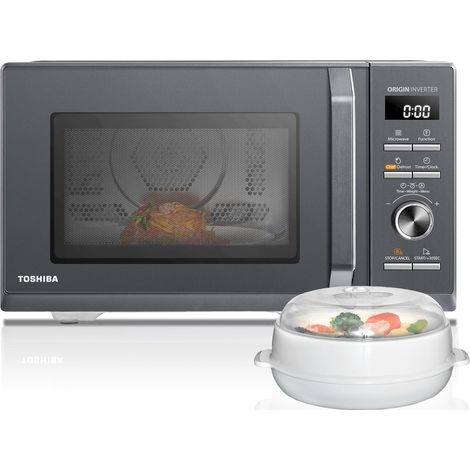 Four à Micro-ondes Multifonction 26L,MW3-AC26SFI(MG), Grande capacité, Combiné 6-en-1 avec Friteuse à Air, Chef Defrost, Avec bol vapeur, Gris Morandi (1/5)