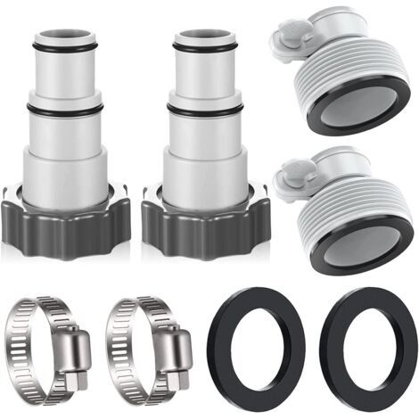 Aspirateur de piscine 32 à 38 mm – Adaptateurs de tuyau pour filtration Intex – Connexion étanche – Plastique résistant à la corrosion