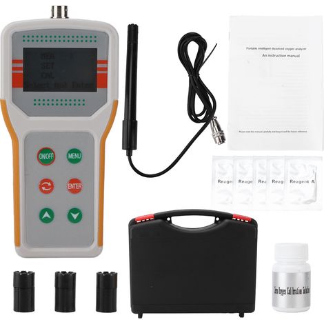 Analyseur DO portable JPB-607A, oxymètre numérique haute précision avec étalonnage multipoint, testeur de qualité d'eau à sonde, appareil de mesure de l'oxygène dissous pour aquarium et laboratoire. (1/5)