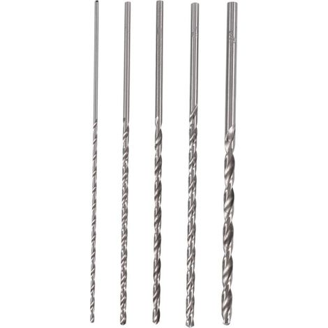 5 Pièces Forets HSS Longs 150mm Hélicoïdaux 2 3 3.5 4 5mm Pour Bois et Métal (1/4)