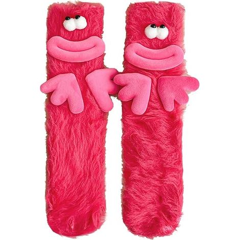 Chaussettes fantaisie rigolotes et duveteuses, chaussettes moelleuses, confortables et amusantes pour enfants, femmes et filles, chaussettes rigolotes à motifs d'animaux mignons pour se détendre (rose (1/5)