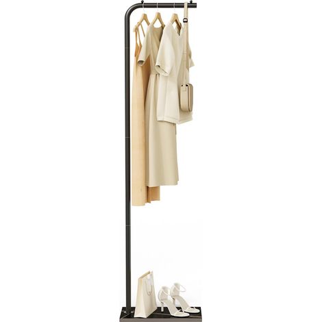Métal Portant à Vêtements avec Base Roche, 26x39x180cm, Noir (1/5)