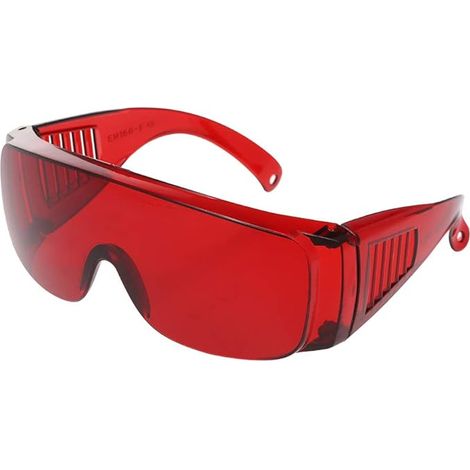 Lunettes de protection oculaires dentaires, rouges, lumière protectrice des yeux de blanchiment UV pour dentiste, anti-buée, 100% LED / UV, large application (1/5)