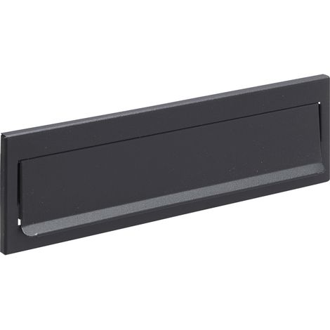ARREGUI Bocacartas de Acero Inoxidable Para Puertas o Verjas en el Exterior, Bocacartas Exterior, Boca de 23 x 3 cm, Anticorrosivo, Fácil de Instalar, Medidas 24,8 x 7,3 cm, Negro C604