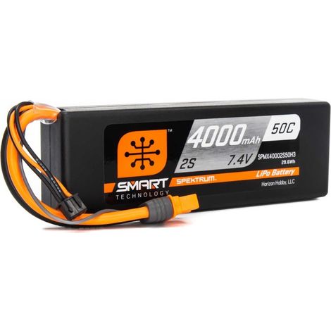 7.4V 4000mAh 2S 50C Smart LiPo Battery IC3