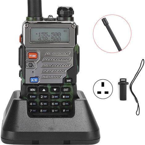 Talkie-walkie UV-5RE camouflage voiture, radio bidirectionnelle professionnelle double bande (100-240V) pour Royaume-Uni (1/5)