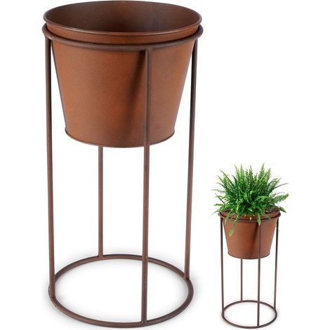 Metallener Blumentopfdeckel auf einem Ständer, 44 cm (1/5)