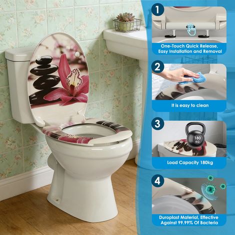 HomSeat-Toilettensitz mit Absenkautomatik, MDF-Kern und Absenkscharnieren