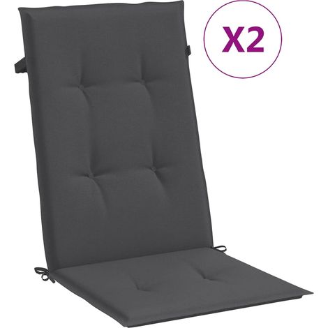 Coussins de chaise à dossier haut lot de 2，Coussins d'extérieur anthracite mélangé CFW726006 (1/5)