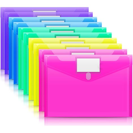 Envelopes En Plastique - Dossier Transparent A4 Lettre Us - Fermeture Adhésive Et Étiquette - Lot De 10 Pièces (1/5)